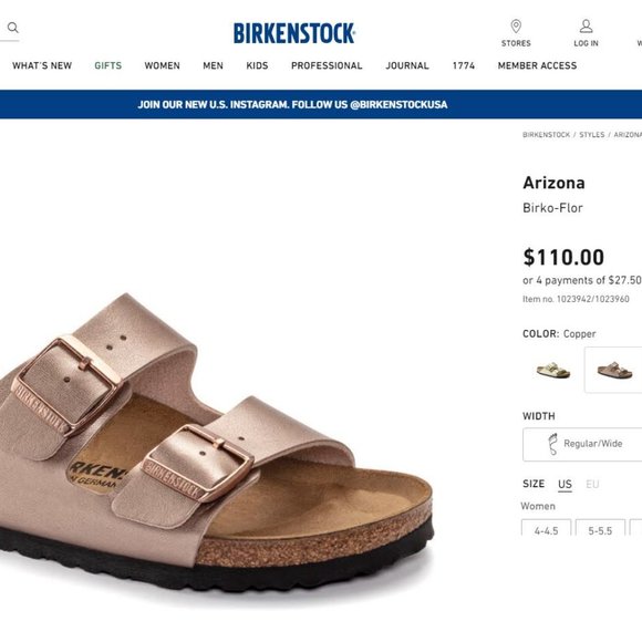 Birkenstock Arizona - Copper Metallic 41 - Picture 12 of 13